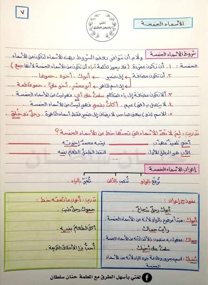NTA3MDkx2 صور شرح درس الاسماء الخمسة للصف الثامن الفصل الثاني 2022